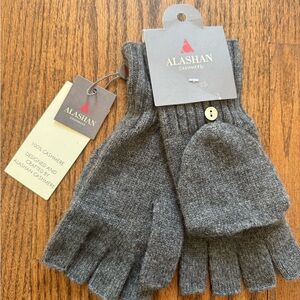 Gray Cashmere Fingerless Gloves